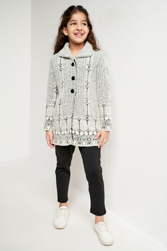 Grey Jacquard Straight Jacket, Grey, image 1